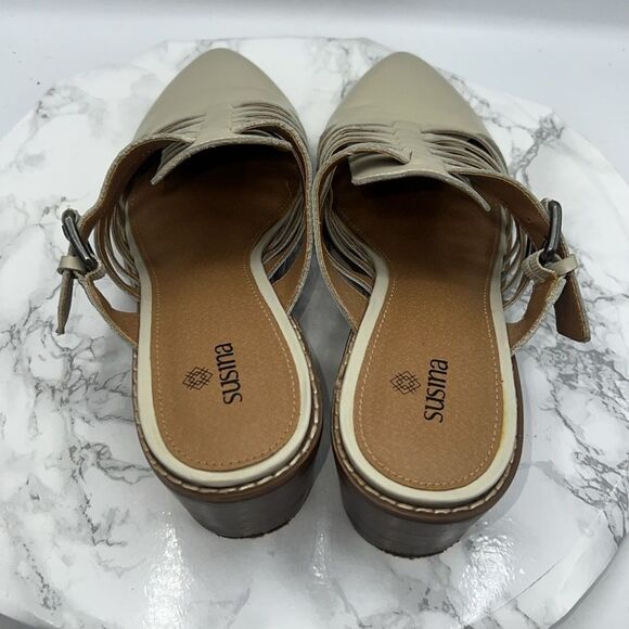 SUSINA Beige Sondro Leather Mule-10M - Picture 4 of 7